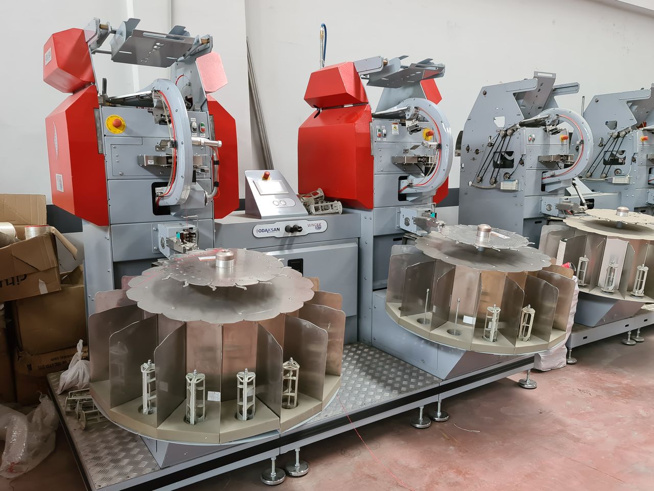 Modern industrial machinery with advanced technology in a factory setting.